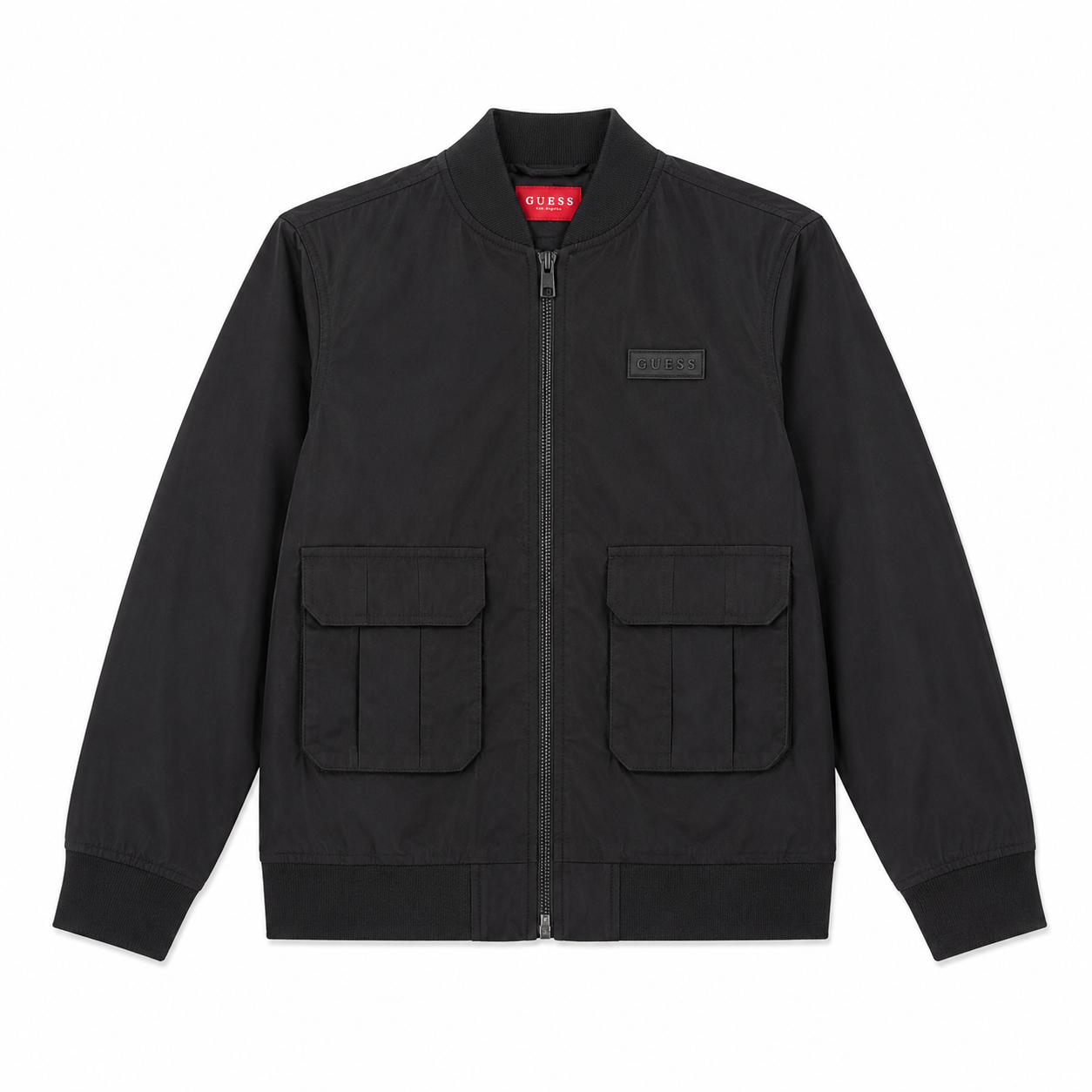 Chaqueta Guess Negra Chaqueta Bomber Negra Con Bolsillos Frontales - Imagen 1
