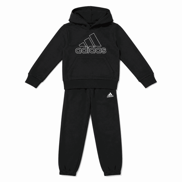 Conjunto Polerón Canguro Y Buzo Negro Con Detalles Blancos