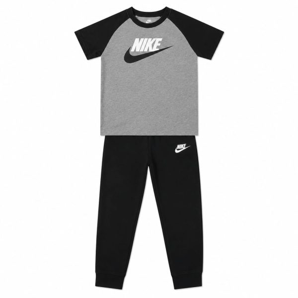 Conjunto Gris-Negro Polera Y Buzo