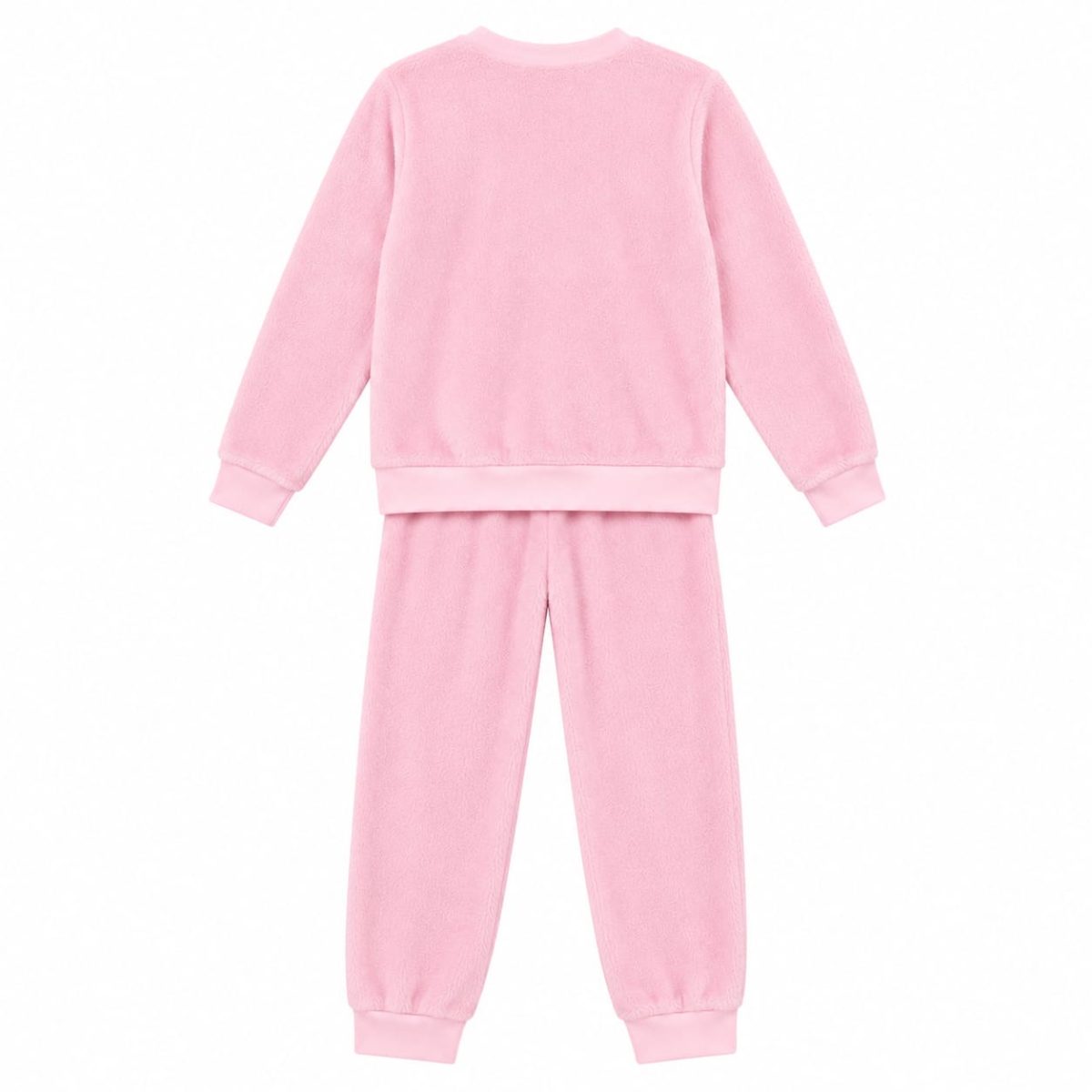 Pijama Peludo Rosado Polera Y Pantalón - Imagen 2