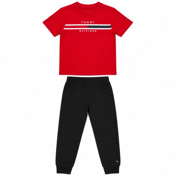 Conjunto Polera Roja Y Buzo Negro