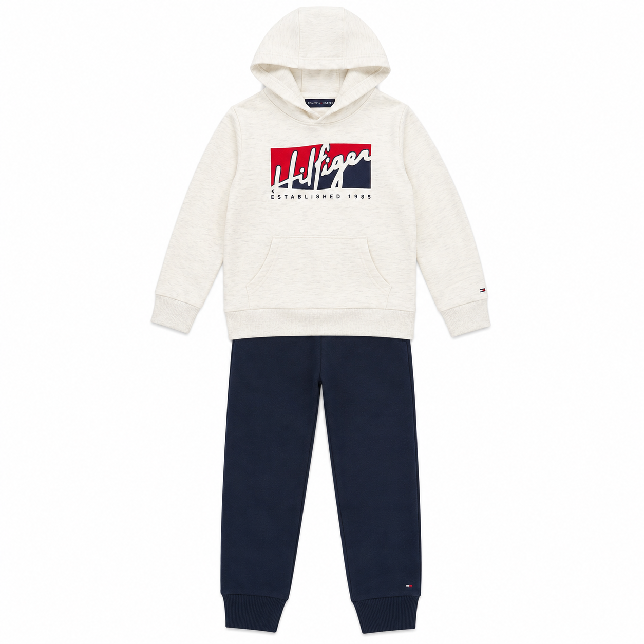 Conjunto Tommy Hilfilger Poleron-Pantalon Conjunto Poleron-Pantalón Beige Azul Niño - Imagen 1