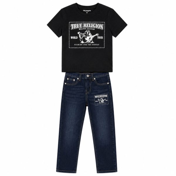 Conjunto Polera Negra Y Jeans Estampado