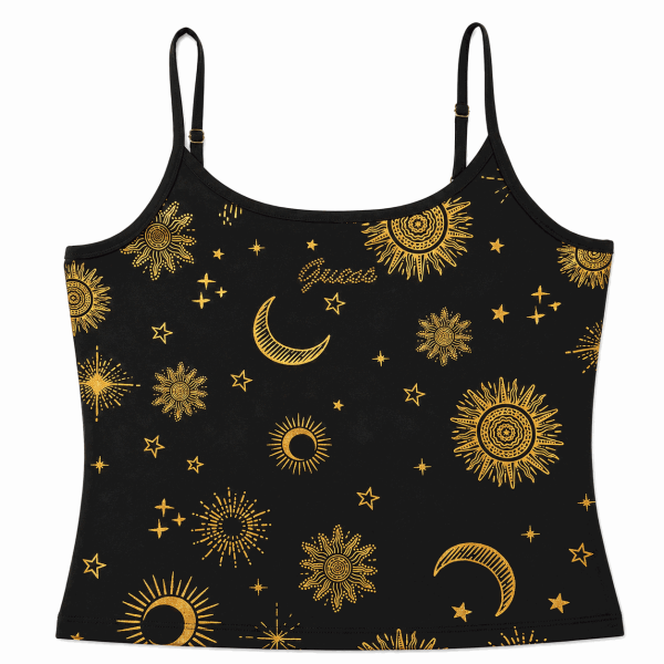 Croptop Pabilo Ajustable Negro - Dorado