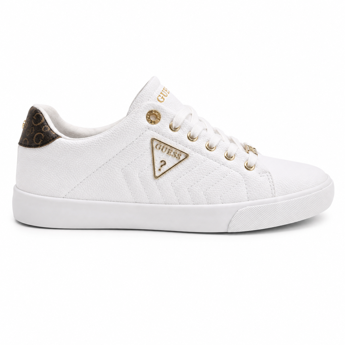 Zapatilla Blanca Con Detalles Cafe Y Dorados - Imagen 3