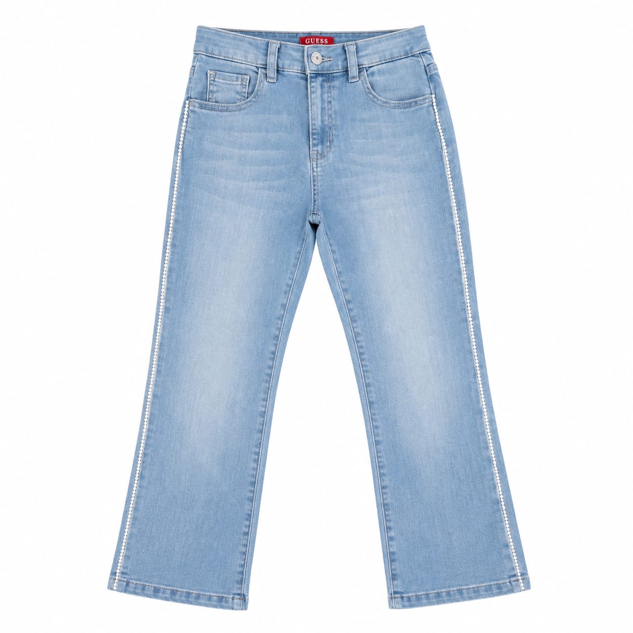 Jeans Guess Jeans Con Tiras De Perlas A Los Costados Y Brillos En Bolsillo Trasero - Imagen 1