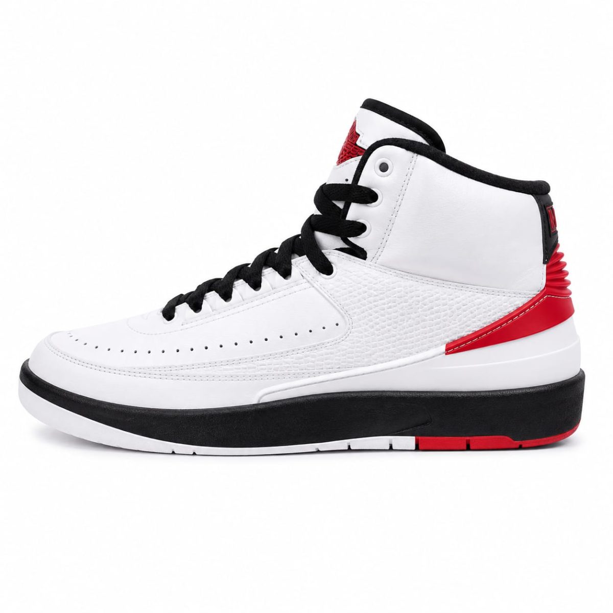 Zapatilla Deportiva Blanca De Caña Alta Y Detalles Rojo-Negro - Imagen 3