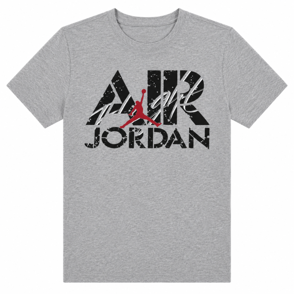 Polera Grey Heather / Black & Red Logo Air