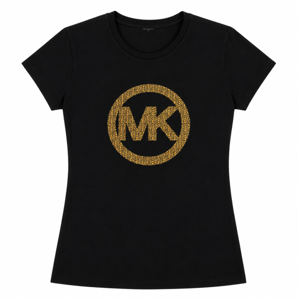 Polera Negra Con Logo Circulo En Animal Print