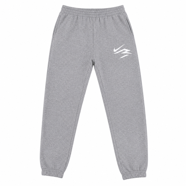 Pantalon De Buzo Gris Con Logo Blanco Sutil