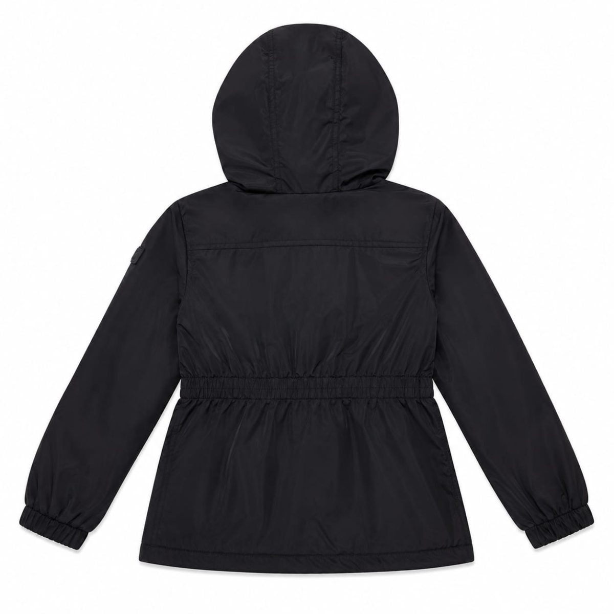 Parka Negra Con Capucha En Animal Print - Imagen 2
