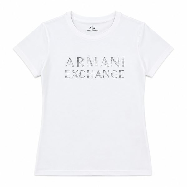 Polera Blanca Con Logo De Strass