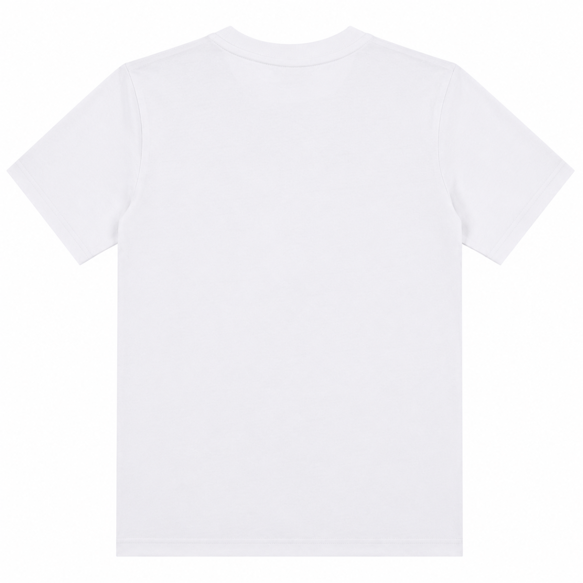 Polera Blanca Con Logo Triangulo Naranjo Intenso Y Letras Negras - Imagen 2