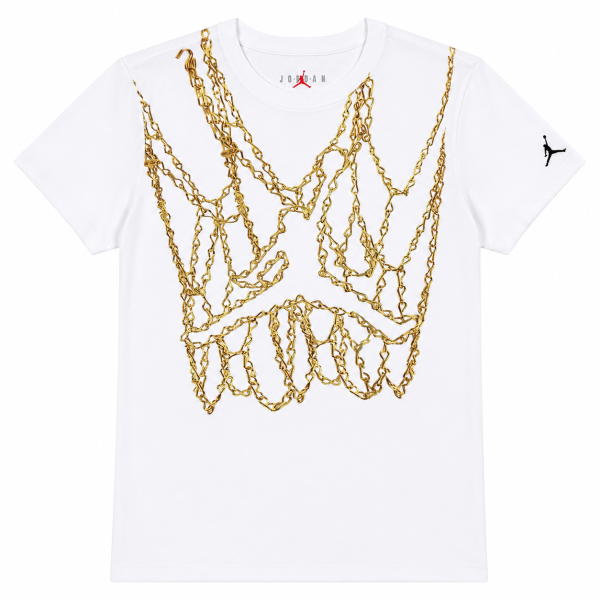 Polera Blanca Con Logo De Cadenas Doradas