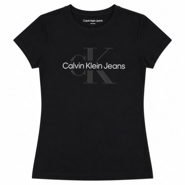 Polera Negra Con Logo Central Plateado-Negro