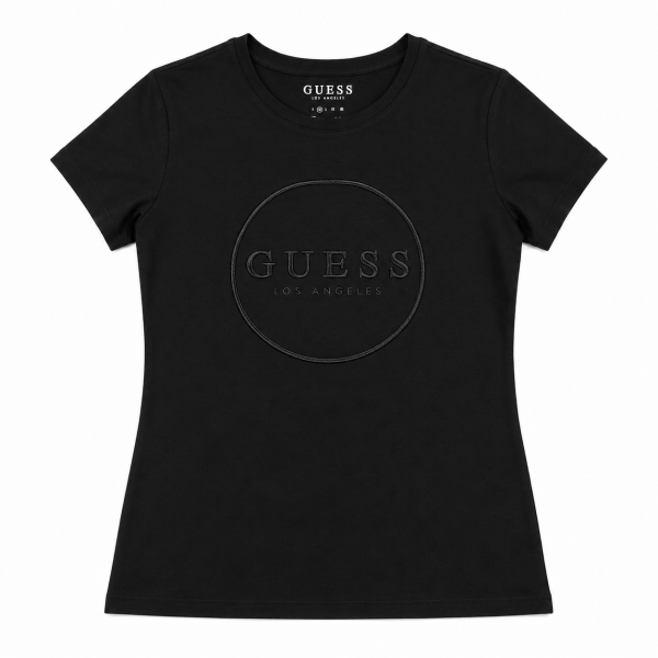 Polera Negra Con Logo En Circulo Negro