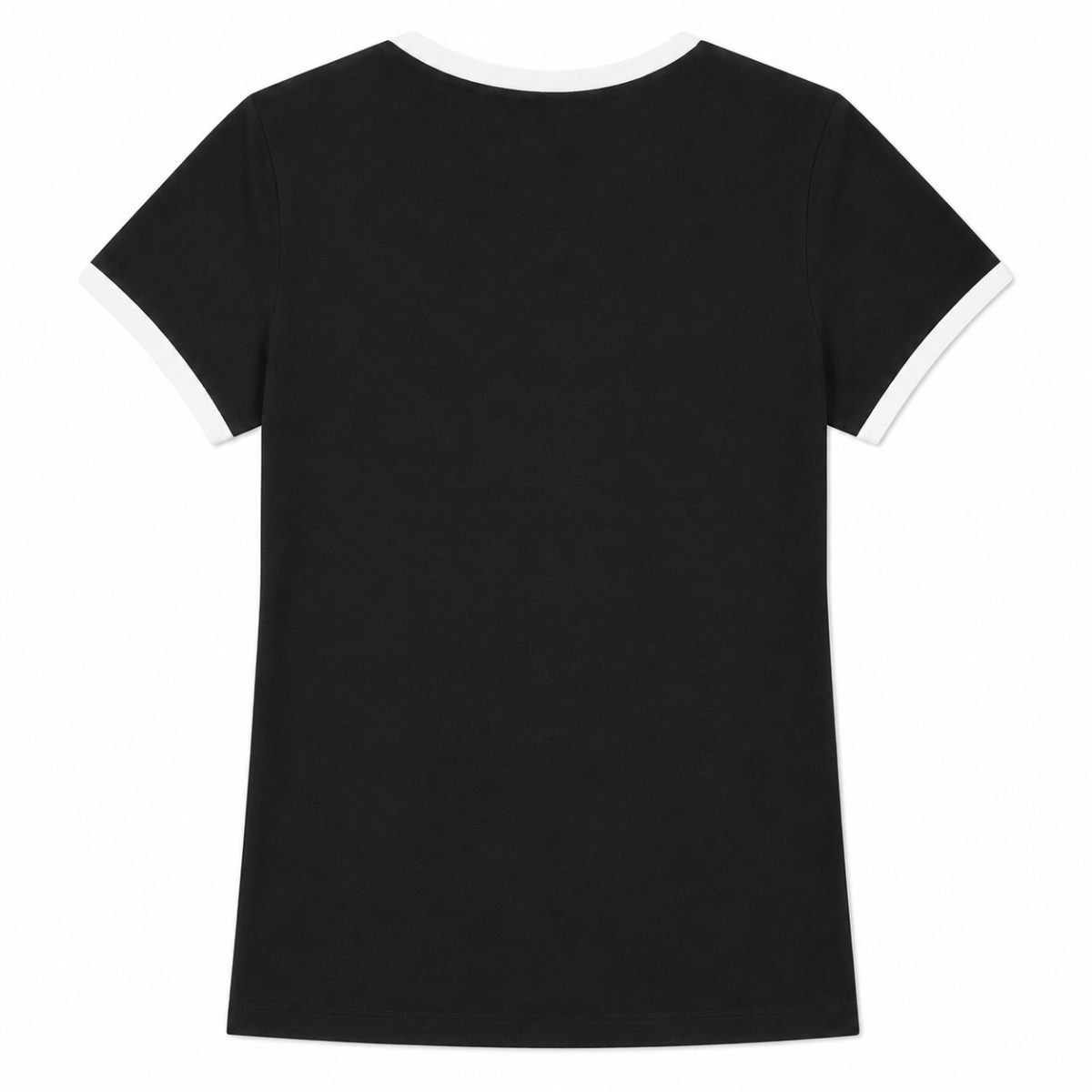 Polera Negra Con Detalles Blancos Y Logo Bordado - Imagen 2
