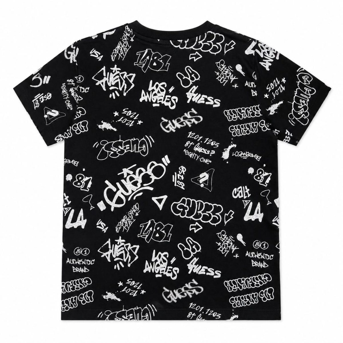 Polera Negra Con Grafitis Blancos - Imagen 2