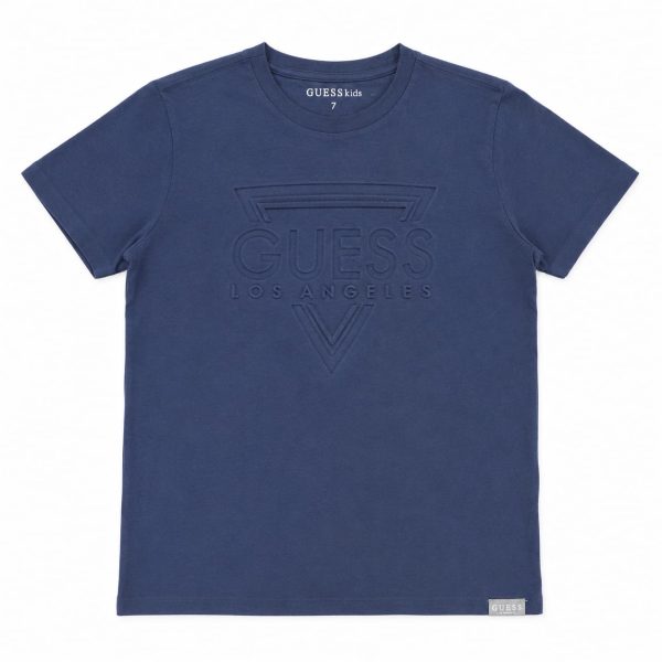 Polera Azul Con Logo En Relieve