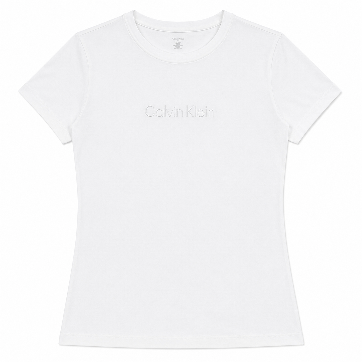 Polera Guess Blanca Polera Blanca Con Logo Central Bordado - Imagen 1