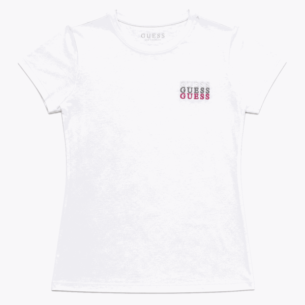 Polera Blanco Con Triple Mini Logo Lateral