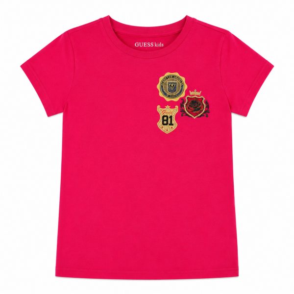 Polera Fucsia Con Parches