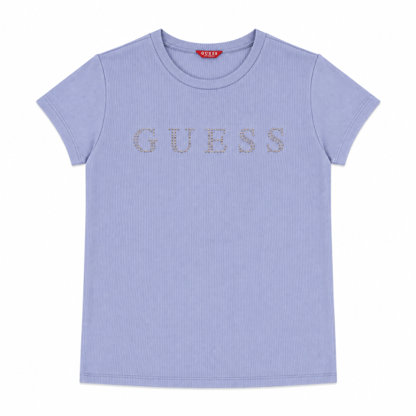 Polera Lila Con Logo De Brillos