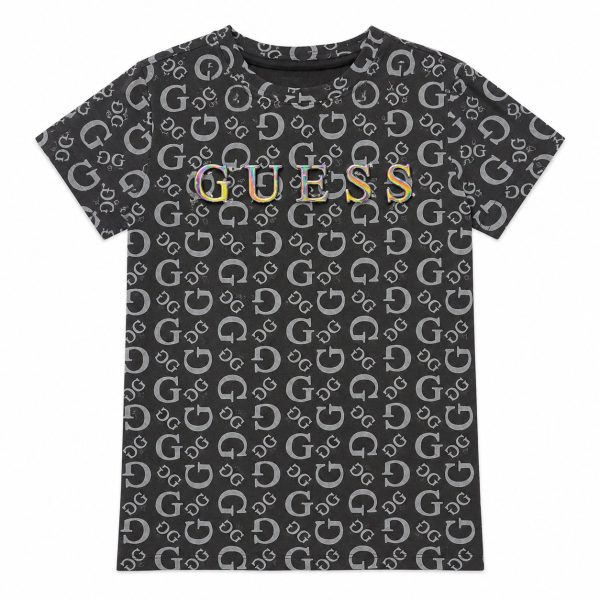 Polera Negra Multilogo Y Logo Tornasol