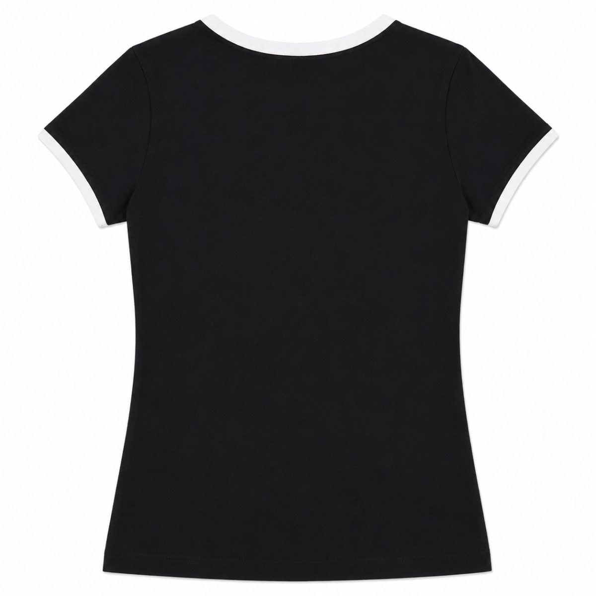 Polera Negra Con Detalles Blancos - Imagen 2