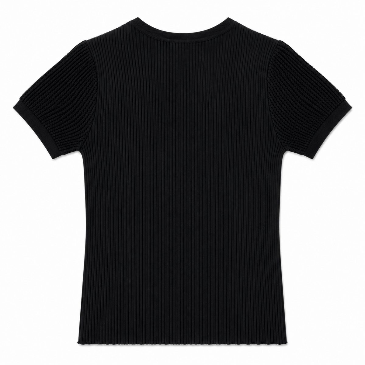 Polera Acanalada Total Black Con Logo Frontal De Brillos - Imagen 2