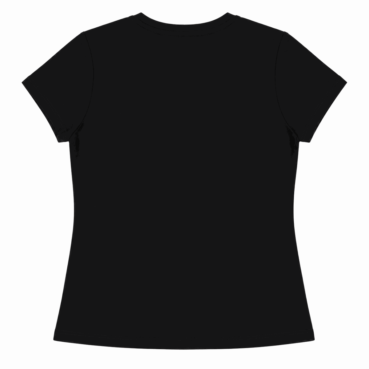 Polera Negra Con Logo Central De Brillos Y Encaje - Imagen 2