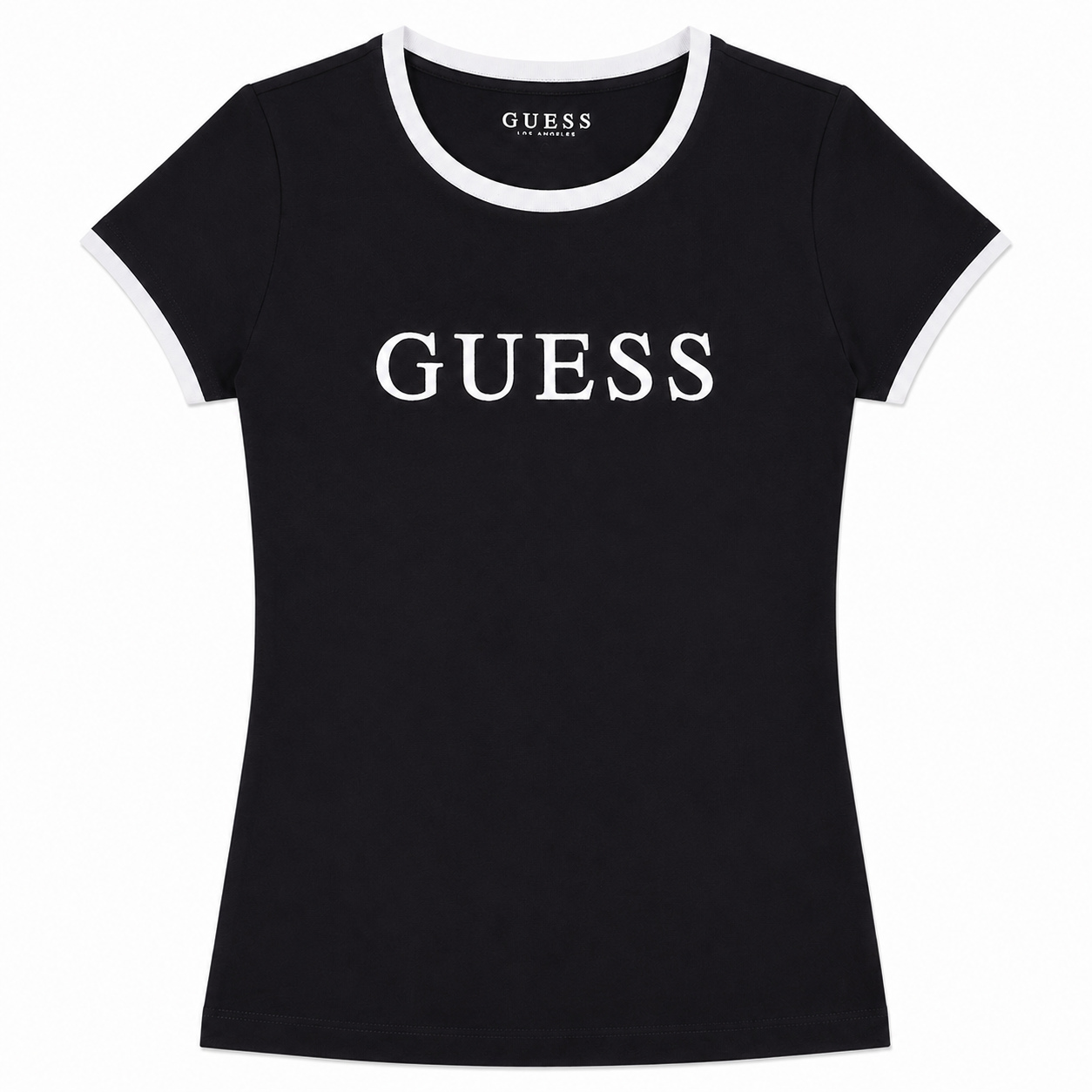Polera Guess Negra Con Detalles Blancos Polera Negra Con Detalles Blancos - Imagen 1