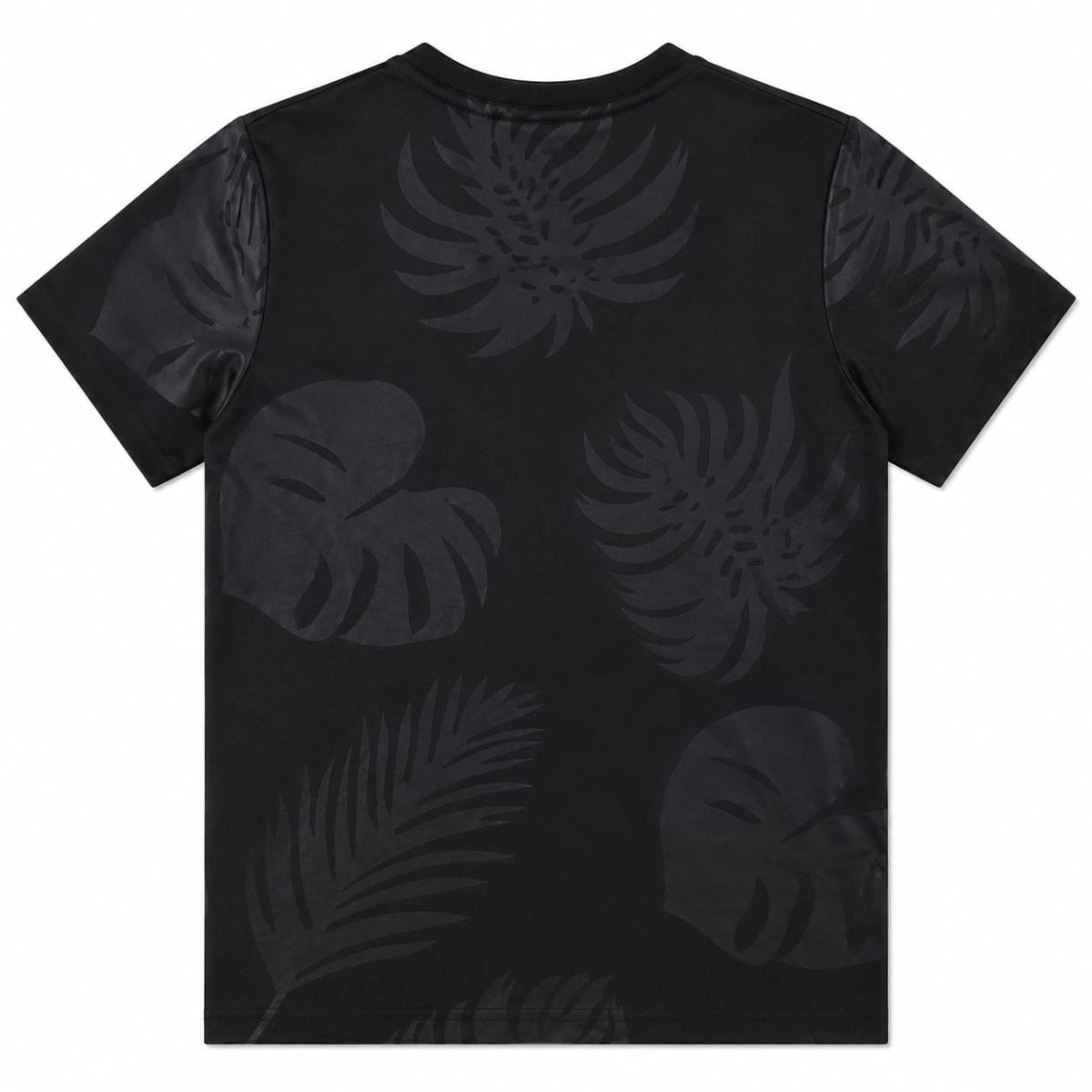 Polera Negra Con Hojas Sobre Tono - Imagen 2