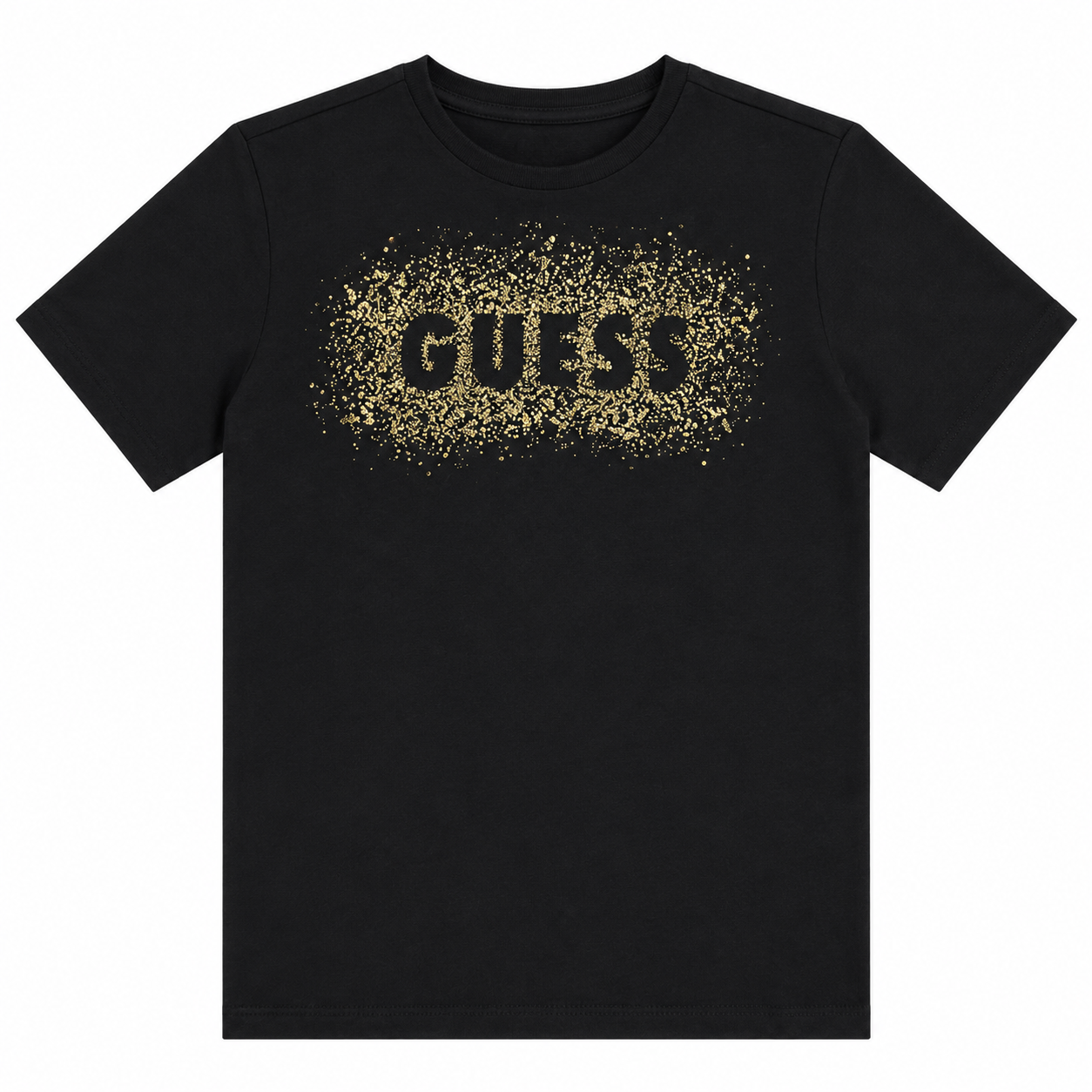 Polera Guess Negra con brillos Polera Negra detalles Dorados - Imagen 1