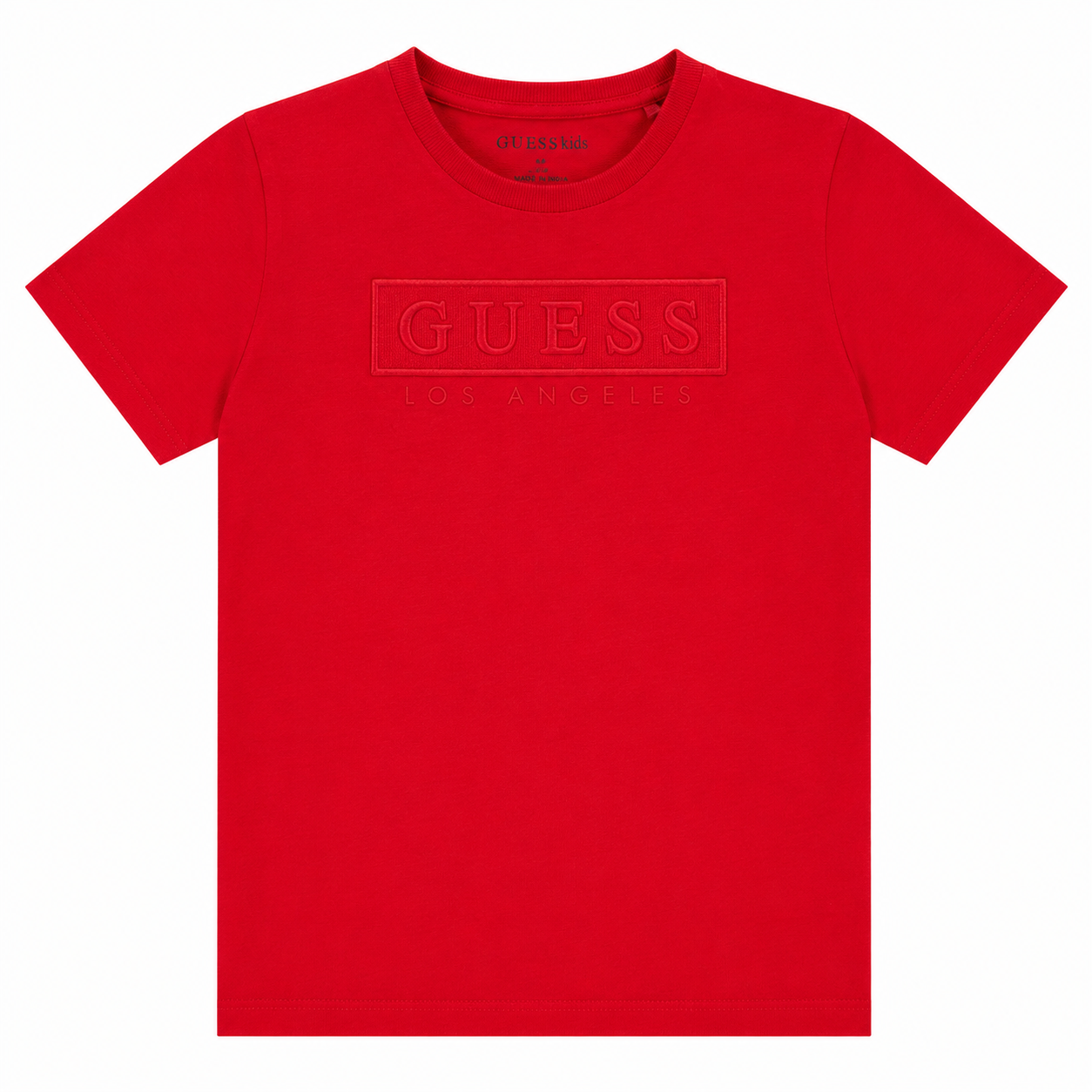 Polera Guess Roja LOGO ROJO Polera En Tono Rojo Vibrante Con Logo Rojo En Relieve - Imagen 1
