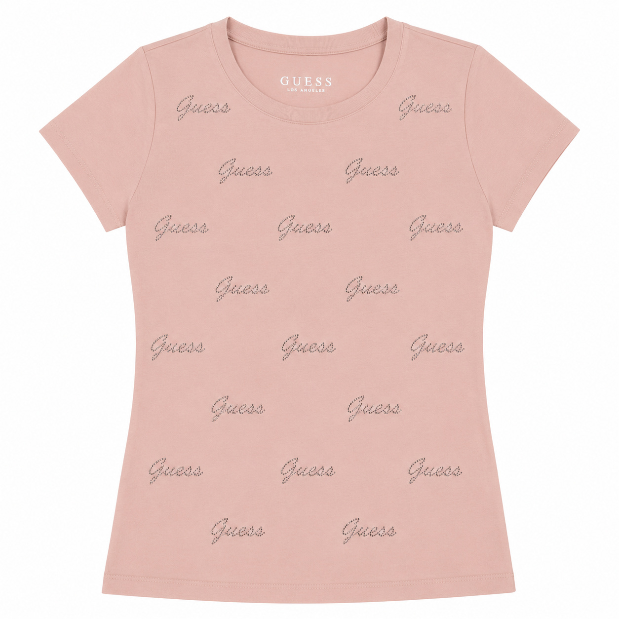 Polera Guess Rosada Polera Palo Rosa Con Brillos - Imagen 1