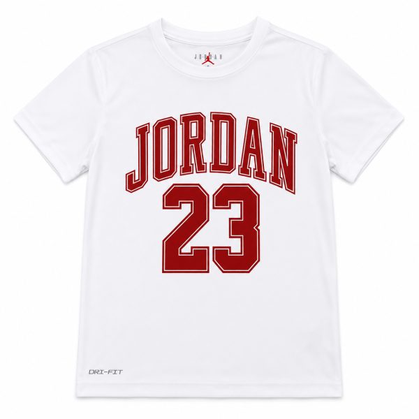 Polera Blanca Con Logo Frontal Rojo