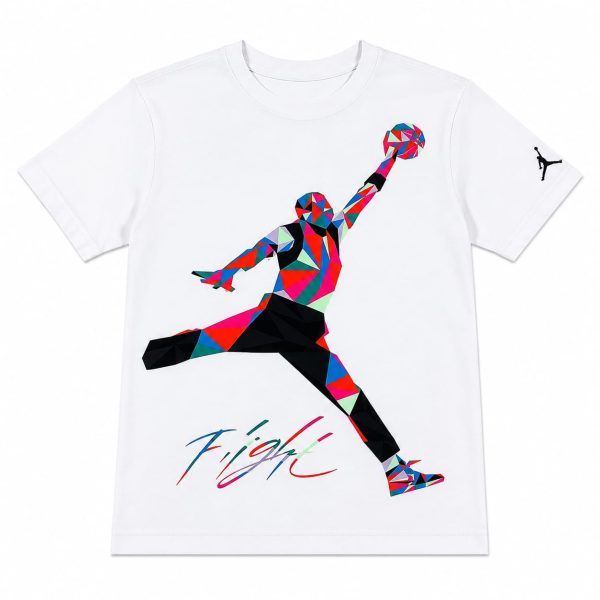 Polera Blanca Con Logo Multicolor