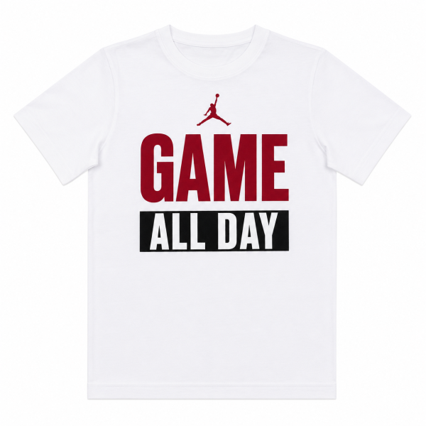 Polera Blanca Con Logo "Game All Day"