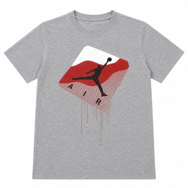 Polera Gris Con Logo Rojo-Blanco-Negro
