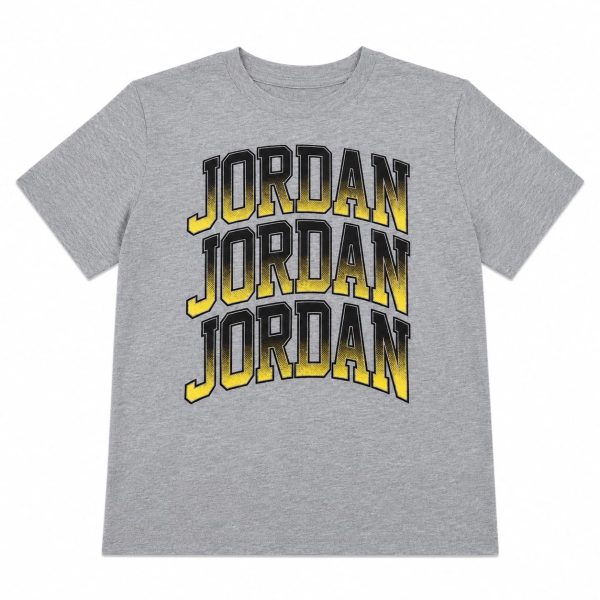 Polera Gris Triple Logo Negro-Amarillo
