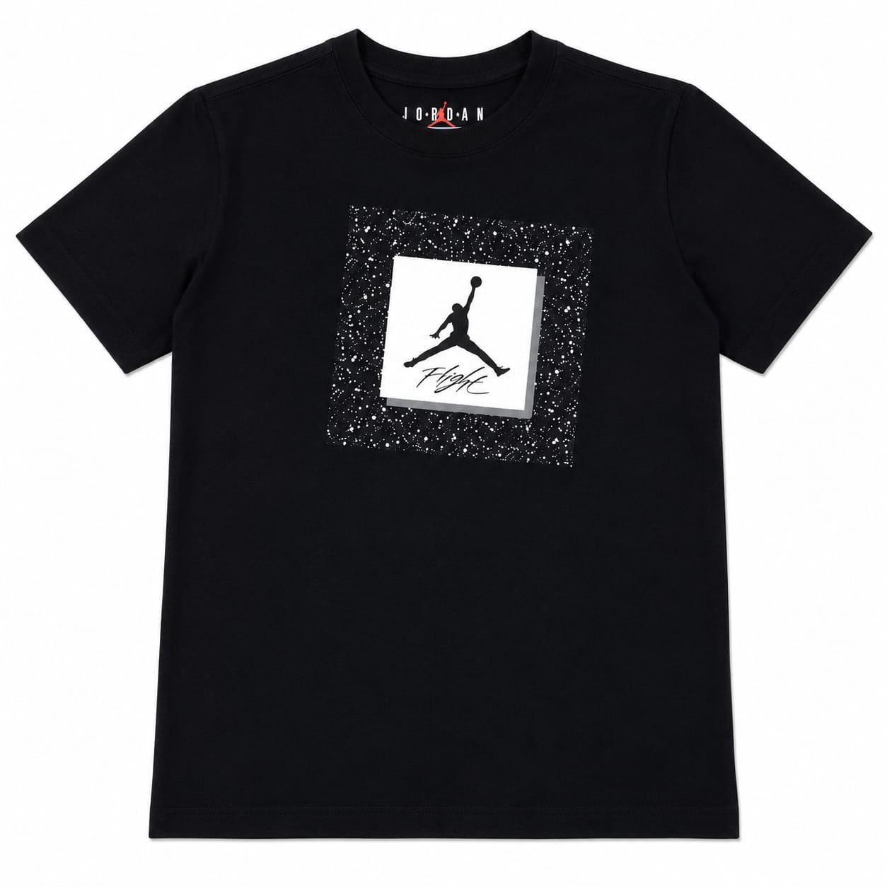 Polera Jordan Logo Blanco Polera Negra Con Logo Frontal Blanco - Imagen 1