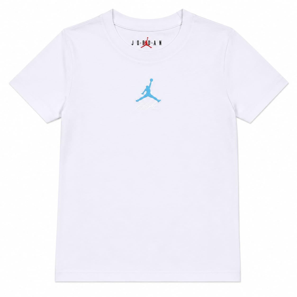 Polera Jordan Logo Celeste Fuerte Polera Celeste Pastel Con Logo Frontal Y Trasero Celeste - Imagen 1