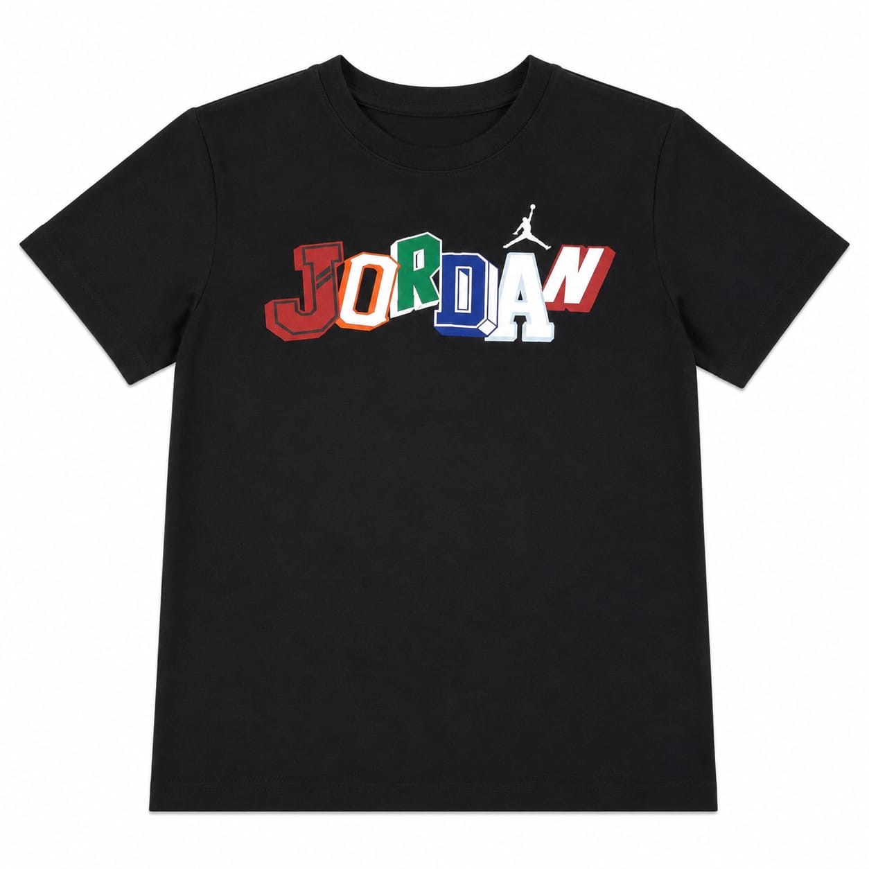 Polera Jordan Negra Polera Negra Con Logo Multicolor - Imagen 1