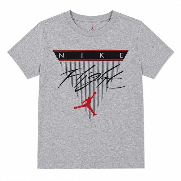 Polera Gris Con Triangulo Frontal Estampado
