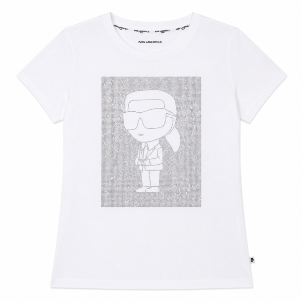 Polera Blanca Con Logotipo De Brillos