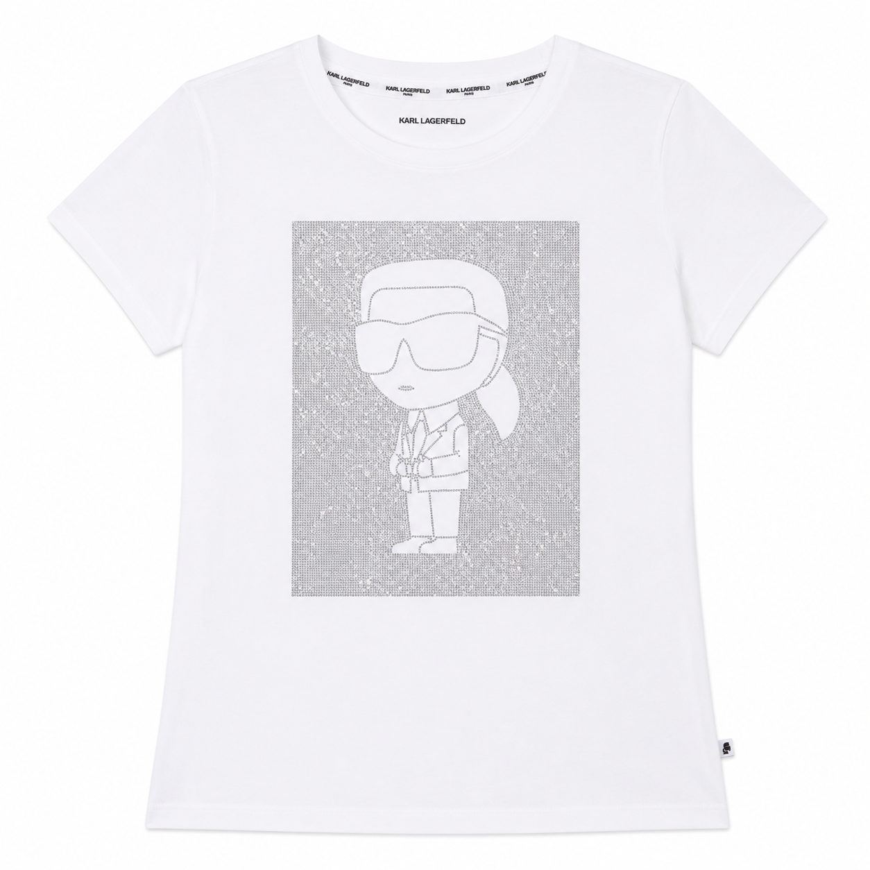 Polera Karl Lagerfeld Con Brillos Polera Blanca Con Logotipo De Brillos - Imagen 1