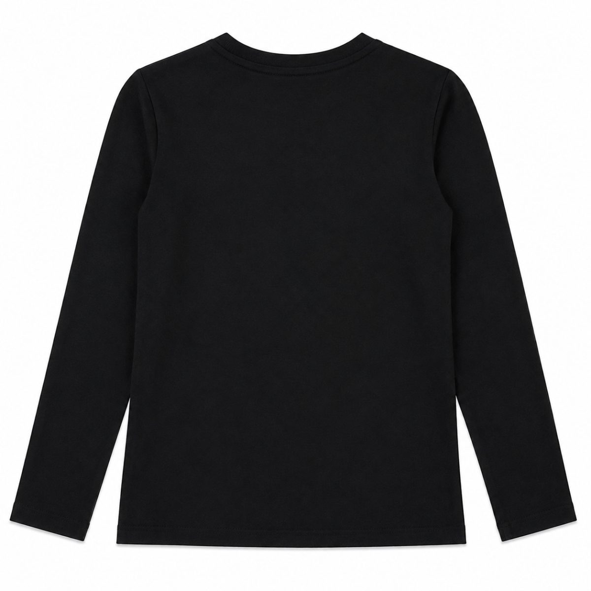 Polera Manga Larga Negra Con Logo Frontal De Brillos - Imagen 2
