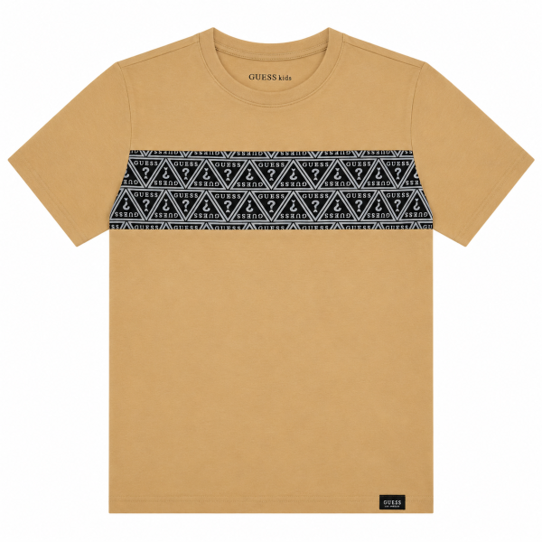 Polera Cafe Con Logo Monograma Reflectante En El Pecho