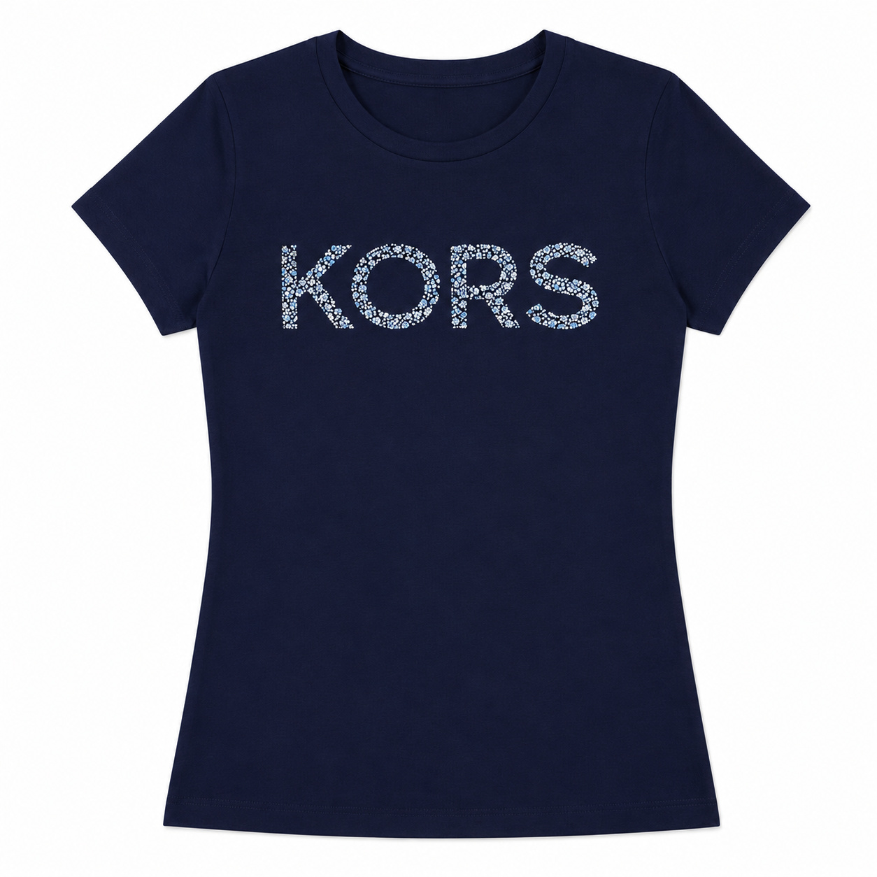 Polera Michael Kors Polera Azul Marino Con Logo Central De Flores - Imagen 1